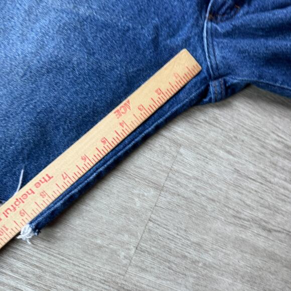 Red Kap Jean Shorts JORTS Cut Off Denim Mens 31 Toyota Logo Workwear Car Fan - Picture 7 of 9